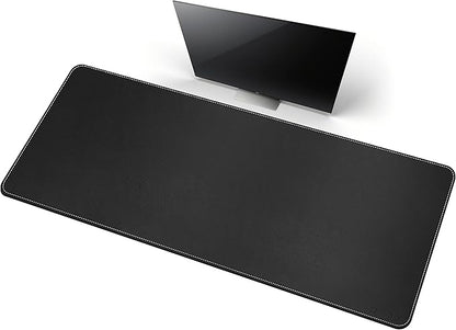 CENNBIE Leather Desk Mat, 66.9" x 23.6" Extra Large Desk Pad Blotter Protector, Extended Non-Slip Mouse Pad, Waterproof PU Leather Desk Mat on top of desks Large for Office and Home (Black)