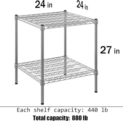Regal Altair 24" Deep x 24" Wide x 27" Height Wire Shelving Kit | 2-Tier | NSF Commercial Storage Rack Unit