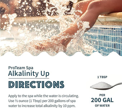 ProTeam Spa Alkalinity Increaser for Hot Tub to Keep Alkalinity Up for hot tub spa - with SplashWiz Spa & Hot Tub Chemicals Care Guide e-Book - Made in USA (1lb) (2 Pack)