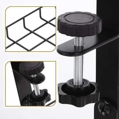 SEWCHICS Under Desk Cable Management Tray Cable Organizer Rack No Drill Black 500Mm Large Capacity Cord Holder for Office and Home Desk Storage