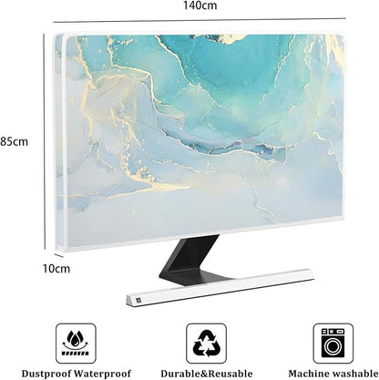 Baocicco Blue Green Marble TV Display Screen Cover 58, 59, 60 Inch Creative Anti-Static Dustproof Monitor Accessories Laptop LCD Cover Modern Screen Television Decoration for LED LCD OLED TVs