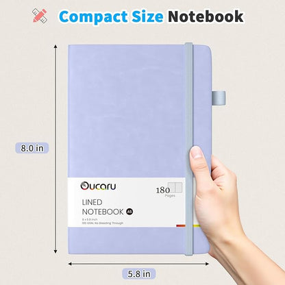 Oucaru Lined Journal Notebook, 16 Pack, 180 Pages, A5 Journals for Writing, 100 GSM Thick Paper, Small Notebooks Daily Journal for Women Men Work, Business, School, Travel Supplies