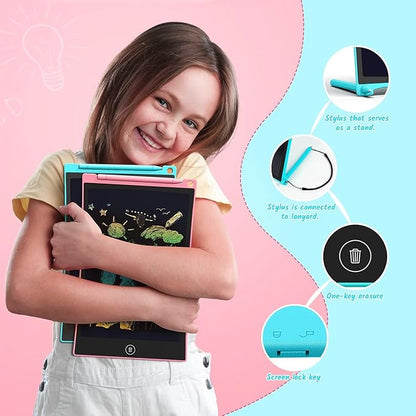 TECJOE 2 Pack LCD Writing Tablet, 10 Inch Colorful Doodle Board Drawing Tablet for Kids, Kids Travel Learning Toys Christmas Birthday Gifts for 3 4 5 6 Year Old Boys and Girls Toddlers