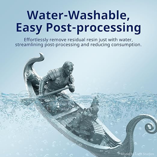 ANYCUBIC Water Washable Resin 2.0, 3D Printer Resin with Low Viscosity and Fast Printing, 405nm High Precision 3D Resin, Photopolymer Resin for 8K Capable LCD DLP 3D Printing (HD Gray, 1kg)