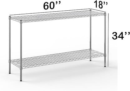 Regal Altair 18" Deep x 60" Wide x 34" Height Wire Shelving Kit | 2-Tier | NSF Commercial Storage Rack Unit