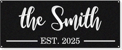Custom Metal Name Sign,Personalized Last Name Metal Sign,Family Name Sign,Personalized Last Name Date Sign,Metal Wall Art,Last Name Signs for Home,Metal Wall Decor