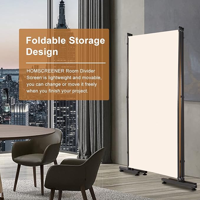 Room Divider 6FT Folding Privacy Screens, 3 Panel Partition Room Dividers w/Freestanding Design, Portable Wall Divider for Room Separtation, Fabric Screen Panel for Home Office Dorm School Cream
