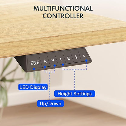 FLEXISPOT EN2 Whole-Piece Standing Desk with Clamp Power Strip, 40 x 24'' Electric Stand Up Height Adjustable Desk with Cable Management (Black Frame + 40" Maple Top, 2 Packages)