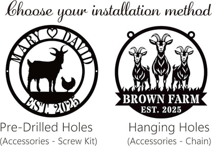 Personalized Chicken And Goat Farm Signs, Goat Farm Sign, Custom Hen House plaque,Personalized Chicken Metal decoration, Custom Metal Sign
