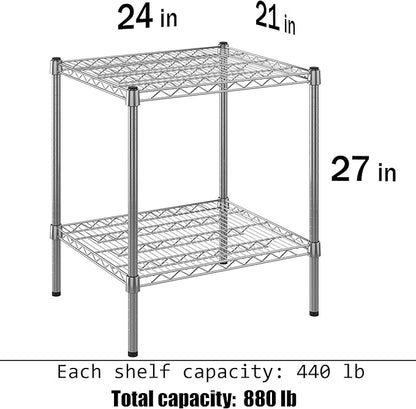 Regal Altair 21" Deep x 24" Wide x 27" Height Wire Shelving Kit | 2-Tier | NSF Commercial Storage Rack Unit