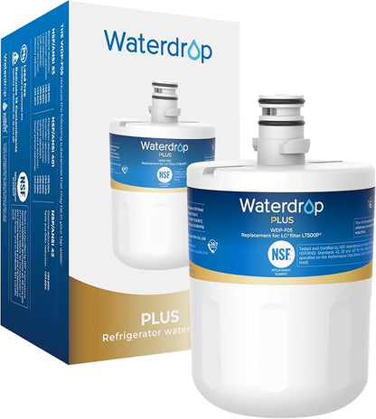 Waterdrop Plus 5231JA2002A NSF 401&53 Refrigerator Water Filter | Reduce PFAS, Replacement for LG® LT500P®, ADQ72910911, ADQ72910901, Kenmore® 9890, GEN11042FR-08, 46-9890, LFX25974ST
