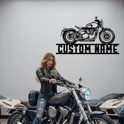 Custom Motorcycle Metal Sign Personalized Biker Name Sign Motorcycle Wall Art Motorbike Signs Garage/Man Cave Decor Gift for Bikers Men Husband