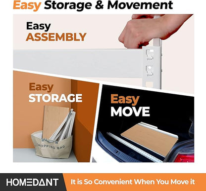 HOMEDANT 5 Tier Storage Shelves Adjustable Laminated Boltless Garage Metal Shelving Unit Heavy Duty Utility Rack Shelf Warehouse Pantry Closet Kitchen (2, (M) 35.9" W, White)