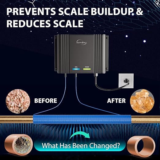 iSpring EDV2 Whole House Super Water Descaler, 10 Times More Powerful Alternative Electronic Salt-Free Hard Water Conditioner, Alloy Construction, Reduces Limescale, Prevents Deposits Build-up