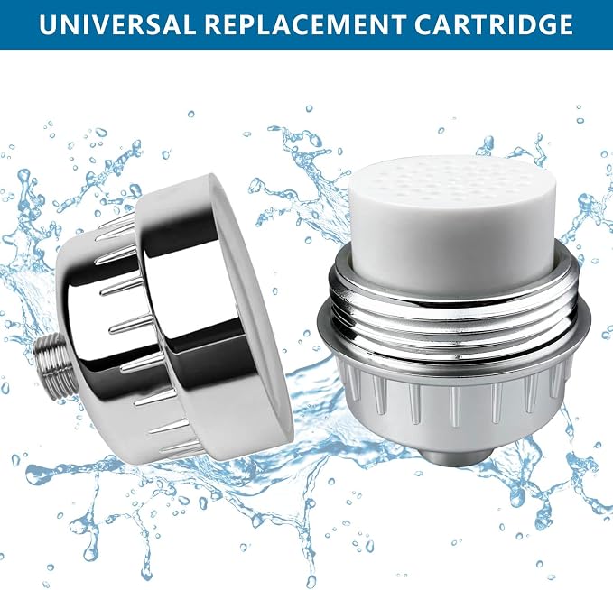 2 Pack 18 Stage Shower Filtered Cartridges, Replacement Multi-Stage Shower Head Filter Cartridge - Longest Lasting High Output Universal Shower Filter Blocks Chlorine & Toxins