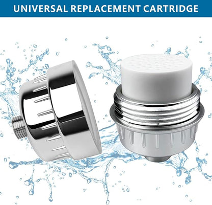 2 Pack 18 Stage Shower Filtered Cartridges, Replacement Multi-Stage Shower Head Filter Cartridge - Longest Lasting High Output Universal Shower Filter Blocks Chlorine & Toxins