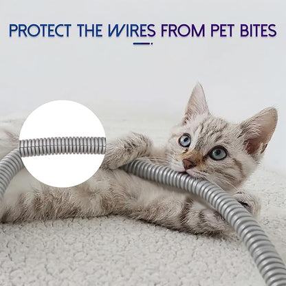 Split Wire Loom Tubing, 10,25ft Cord Protectors from Pets No Chew, Flexible Wire Covers Cord Protectors, Protective Split Cable Sleeve for Automotive Home Industrial Wires(Grey, 0.51inch-10ft)