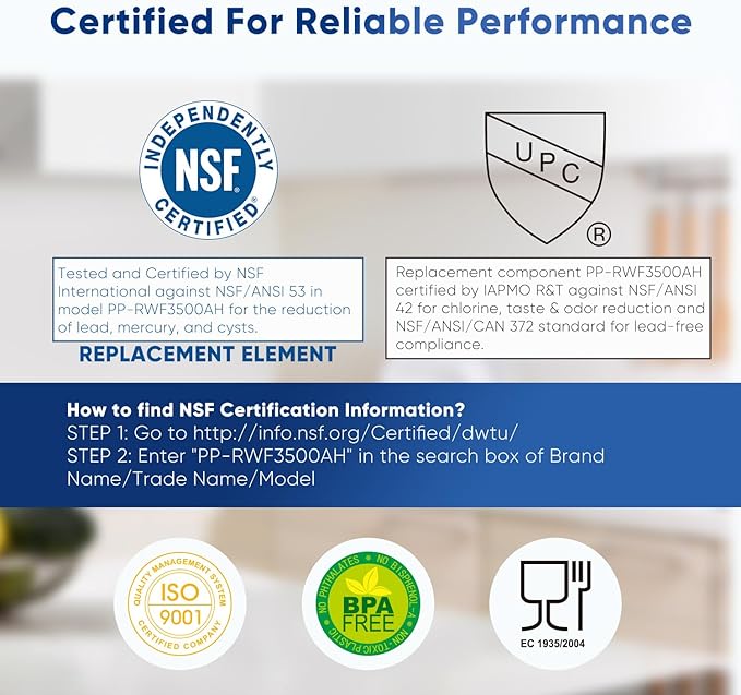 PUREPLUS LT800P NSF/ANSI 53&42 Certified Replacement for LG ADQ73613401, Kenmore 469490, 9490, ADQ73613402, ADQ736134, LSXS26326S LMXC23746S, LT120F, Refrigerator Water and Air Filter Combo, 3Pack