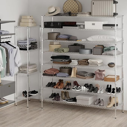 Regal Altair 21" Deep x 72" Wide x 86" Height Wire Shelving Kit | 8-Tier | NSF Commercial Storage Rack Unit