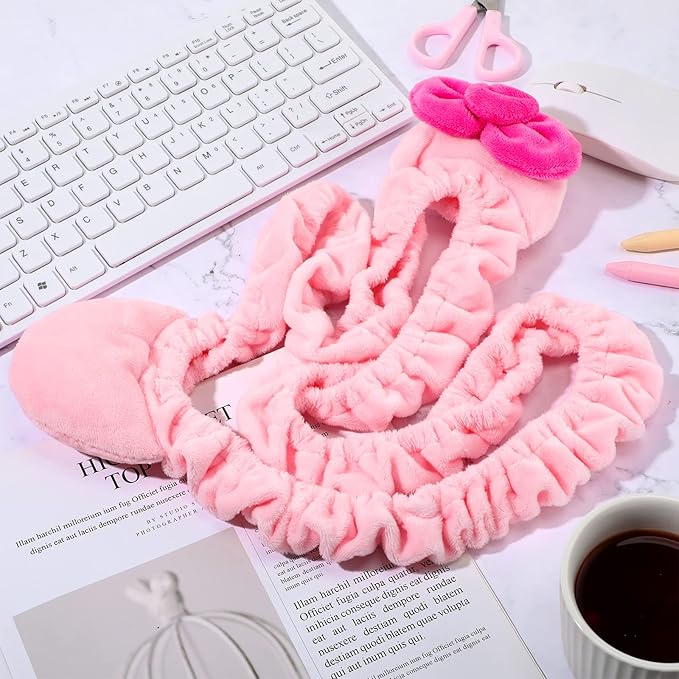 Remagr 2 Pcs 20''-29'' Kawaii Computer Monitor Cover with Cat Ear Design, Furry Cute Pink Monitor Dust Cover Protector Lovely Monitor Accessories Laptop TV LCD Screen Monitor Decoration for Tablet