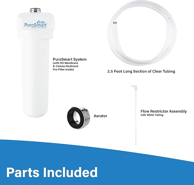 PuroSmart High Flow RO System Home Water Treatment System | Compact RO System Mounts Directly onto Faucet | Great for Apartments & Rentals | Applied Membranes PSFM50 (Faucet Mount RO System)…