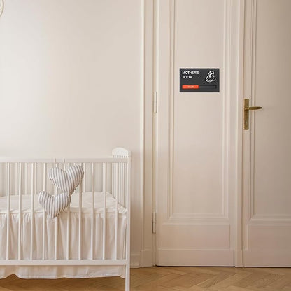 Noah Baby ""9x5 Privacy Slider Sign - In Use/Available for Mother's Rooms, Conferences, Wellness Areas | Office & Hospital Door Indicator"", Black