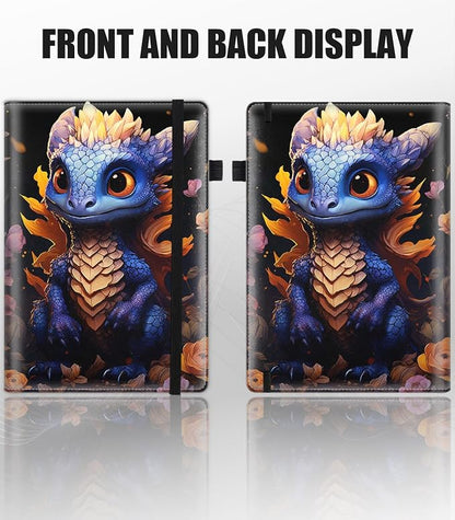 Hardcover Executive Notebooks, A5 PU Leather Lined Journal Notebook, 200 Pages Thick Paper Subject Notebooks for School,Work,Home Writing Business Notebook, Diary Book ， Baby Dragon