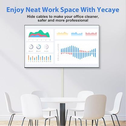 Yecaye Cord Hider, 113in Beige Cord Covers for Wires on Wall, One-Cord Cord Organizer, Easy Install Cable Management Kit, Cable Hider Home Office, W0.59in H0.4in, Beige
