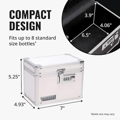 Vaultz Locking Medicine Box with Combination Lock - Secure Metal Lock Box Safe for Medication, Pills & Valuables, Small Lockbox with Code, Portable Storage Case, Leopard | Metal lock box, storage case for medication and small valuables, 3-digit combina...