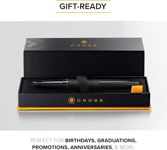 Cross 886-41MJ ATX Fountain Pen, Brushed Black, Medium