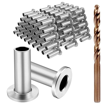BLIKA 120 Pack Stainless Steel Protector Sleeves for 1/8" 5/32" or 3/16" Deck Cable Railing, for Wood/Composite Posts, T316 Marine Grade