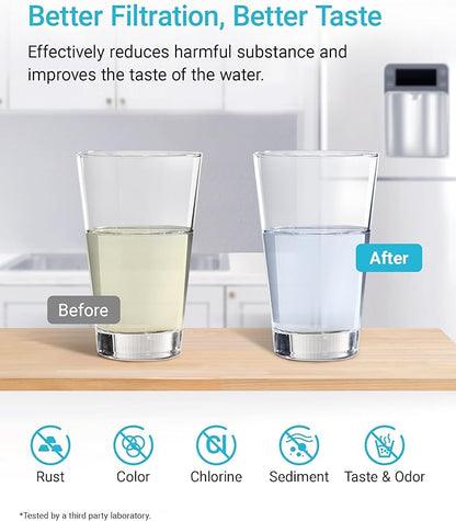 AQUA CREST 8171413 Refrigerator Water Filter, Replacement for Whirlpool 8171413, 8171414, EDR8D1, Kenmore 46-9002 (Pack of 3)