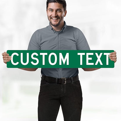 My Sign Center Custom Street Sign, 6x36 Inch, Green, Aluminum, Classic Style, Reflective, Pole or Wall Mount