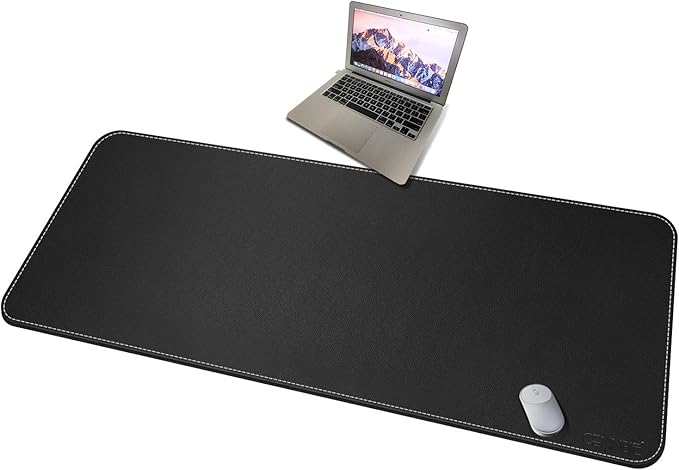 CENNBIE 59" x 27.5" Large Leather Desk Mat, Extended Mega Size Mouse Pad with Full Desk Coverage, Waterproof Office Desk Protector (Black)
