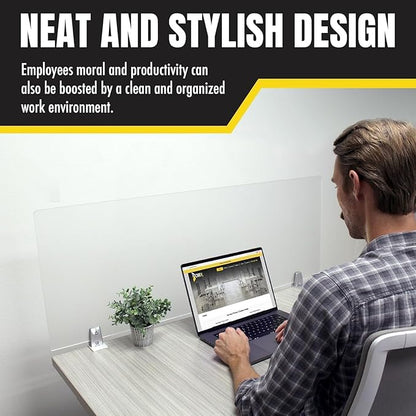 OBEX Clear Acrylic Desk Mounted Privacy Panel, 12" x 30", Clear