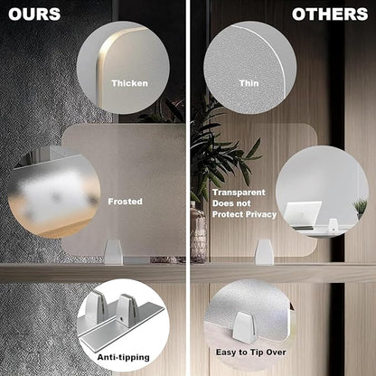 Acrylic Free Standing Screen, Desk Divider for Students and Desk Privacy Panel for Home Office, Partitions for Table Top Workstation, Portable Cubicle Panel for Work, 15.7" x 24", Premium Frosted