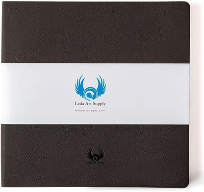 Square-Shaped Sketchbook, 10 x 10 inches, Lays Flat Flexible Sketch Book for Artists, Ideal for Ink, Watercolor, Pen, Pencils, 160 Tear Resistant Pages, Size: Square Large, Leda Art Supply