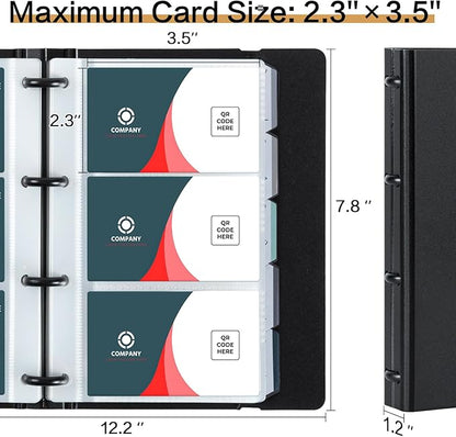deli Business Card Book Holder, Business Card Organizer, Name Card Book Holder, Portable Office Business Card Holder, Hold 180 Cards, Black