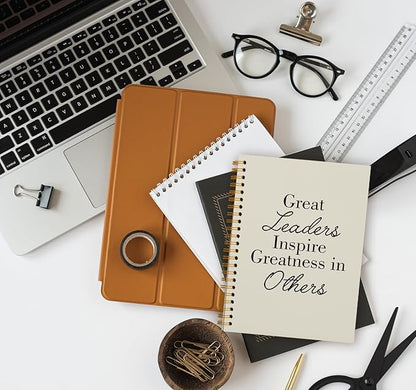 OXW Beige Notebooks for Work, Employee Appreciation Gifts, Leadership Gifts Notebook Journal for Writing Meeting Office, Thank You Gifts for Women Men Leader Mentor Boss Manager, 5.5"x8.3"