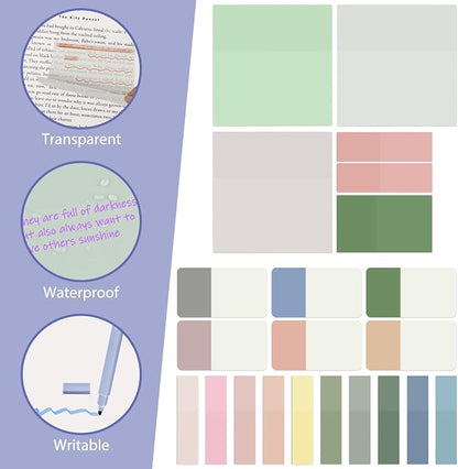 DazSpirit 12 Pastel No Bleed Bible Highlighters and 6 Color Pens with 620 Sheets Transparent Sticky Notes, Bible Journaling Kit, Aesthetic Colored Labels for School Office Annotating Books Supplies | Bible Journaling Kit, Bible Study Supplies, Aestheti...
