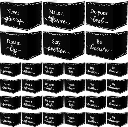 Honoson 24 Pcs Bulk Inspirational Privacy Folders for Students Cardboard Test Privacy Boards Motivational Words Desk Dividers Shield for Classroom School Study Supplies, 6 Styles(Minimalism)