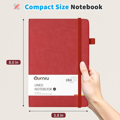 Oucaru Lined Journal Notebook, 16 Pack, 180 Pages, A5 Journals for Writing, 100 GSM Thick Paper, Small Notebooks Daily Journal for Women Men Work, Business, School, Travel Supplies