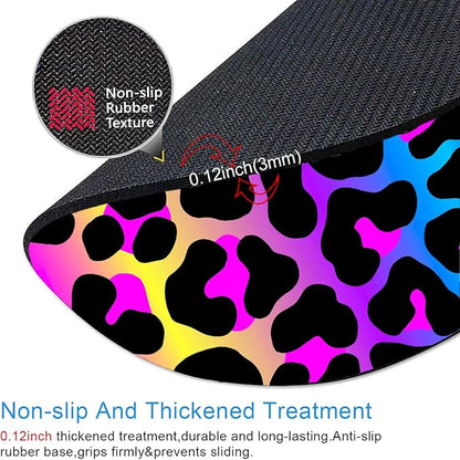IMAYONDIA Cheetah Animal Print Gaming Mouse Pad,Colorful Leopard Round Mouse Pad Small,Color Pattern Personalized Design Mouse Pads,Non-Slip Rubber Base Mousepad for Laptop,Office Decor for Women Desk