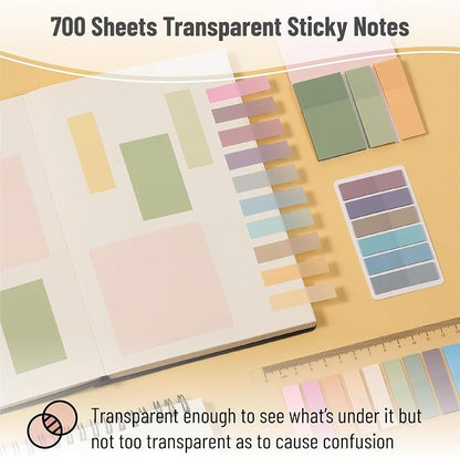 Mr. Pen- Aesthetic Book Annotation Kit, 16 No Bleed Aesthetic Highlighters | 6 Colored Ink Gel Pens, 700 Sheets Transparent Sticky Notes & Tabs for Study, Bible Journaling, Planner, Office Supplies