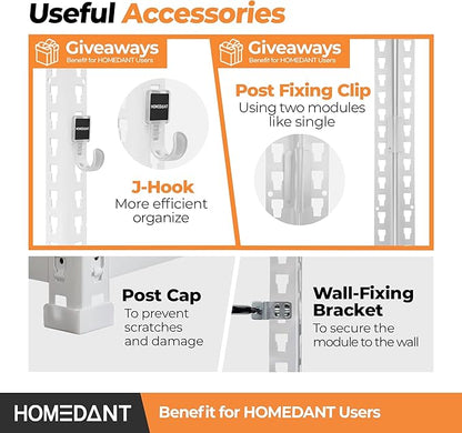HOMEDANT 5 Tier Storage Shelves Adjustable Laminated Boltless Garage Metal Shelving Unit Heavy Duty Utility Rack Shelf Warehouse Pantry Closet Kitchen (2, (M) 35.9" W, White)