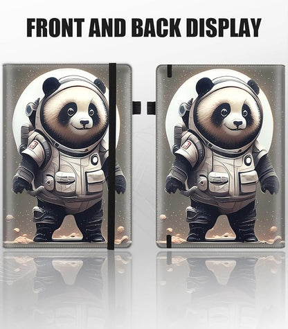 Hardcover Executive Notebooks, A5 PU Leather Lined Journal Notebook, 200 Pages Thick Paper Subject Notebooks for School,Work,Home Writing Business Notebook, Diary Book ， Astronaut Panda
