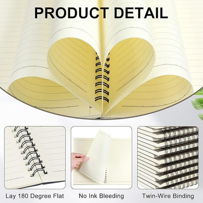Yahenda 36 Pcs Spiral Notebook Bulk A5 Journal Lined 8.3'' x 5.5'' Writing Composition Paper Small Notepad Subject Notebook for Students Office Business Back to School Supplies (Dark Gray)