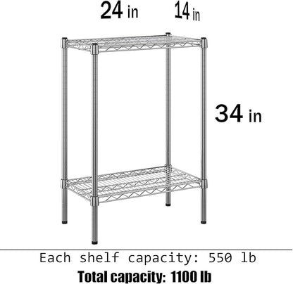 Regal Altair 14" Deep x 24" Wide x 34" Height Wire Shelving Kit | 2-Tier | NSF Commercial Storage Rack Unit