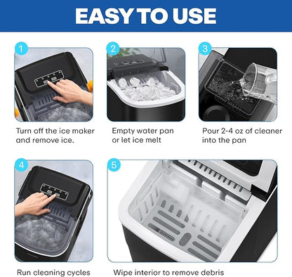 Sylvan Ice Machine Cleaner and Descaler | 32 oz (8 uses) | Free Cloth | Made in USA | Nickel Safe Ice Maker Cleaner and Descaler | Universal Compatibility for Commercial & Residential Ice Makers