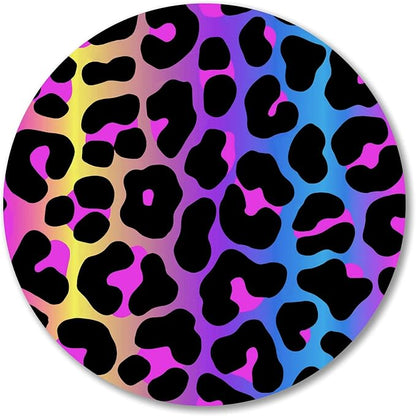 IMAYONDIA Cheetah Animal Print Gaming Mouse Pad,Colorful Leopard Round Mouse Pad Small,Color Pattern Personalized Design Mouse Pads,Non-Slip Rubber Base Mousepad for Laptop,Office Decor for Women Desk